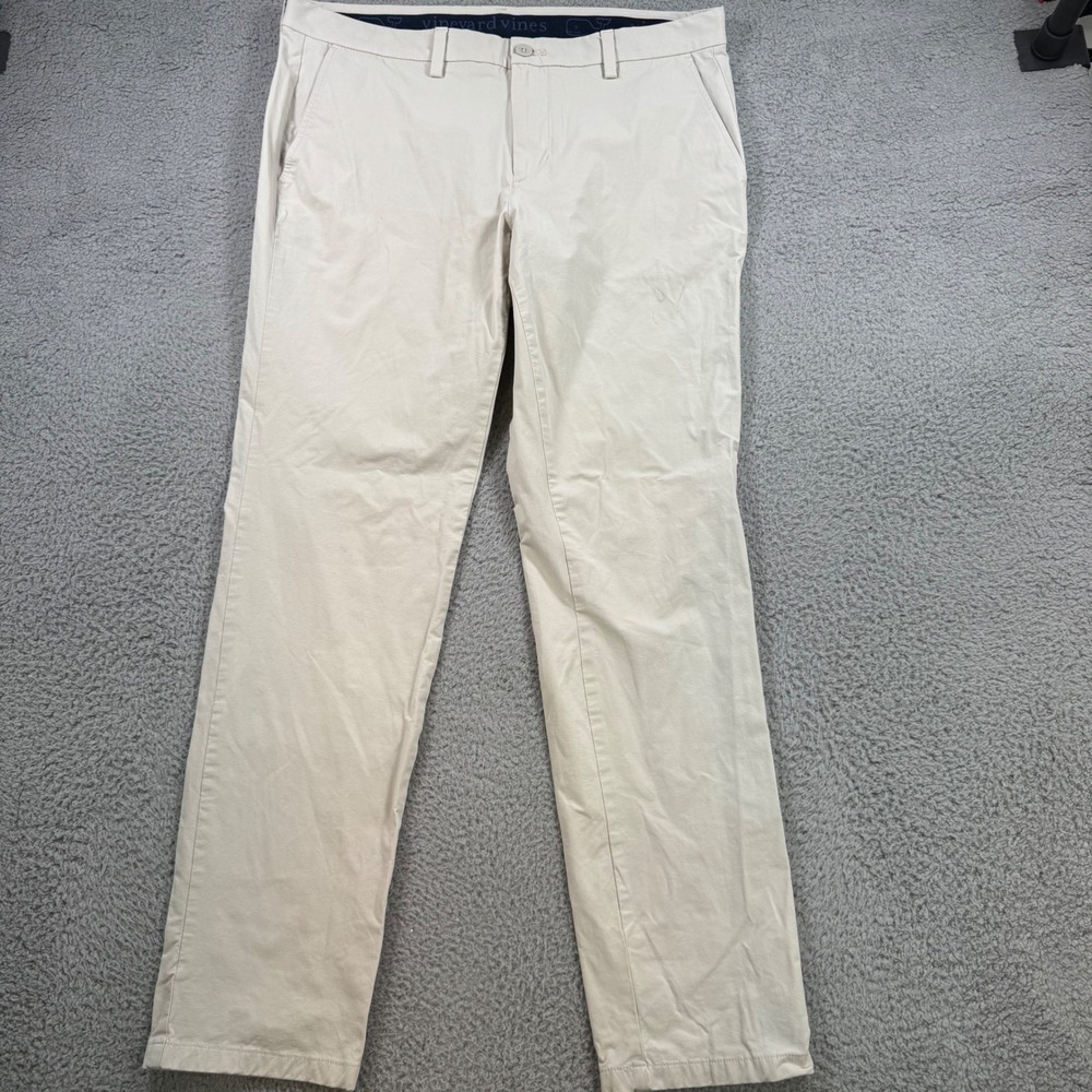 Vineyard Vines Performance Breaker Pants Mens 36x31 Stone Khaki Chino Stretch